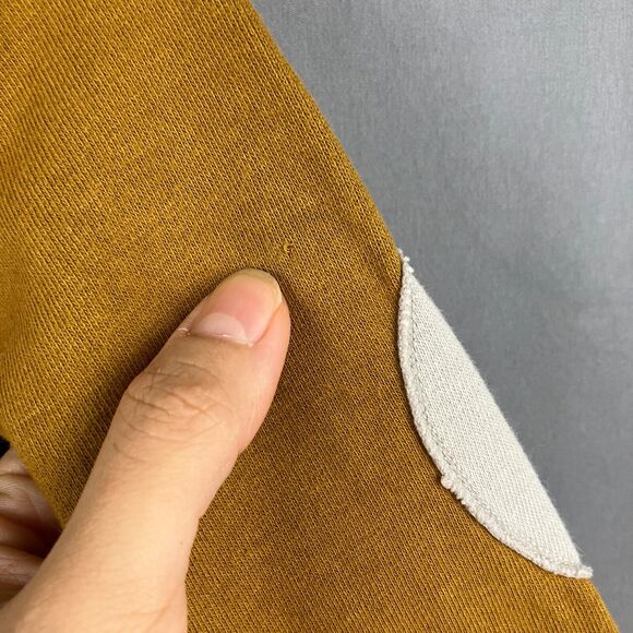 Little Seed Sweater Kids 4 100cm Yellow Pullover Cowl Neck Elbow Patch Organic - Picture 5 of 6